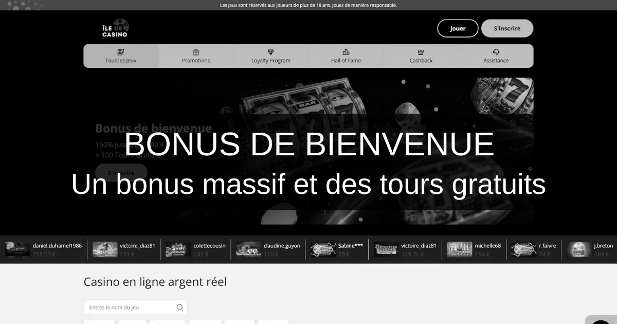 Ile Casino et son bonus de bienvenue jusqu’à 500 €
